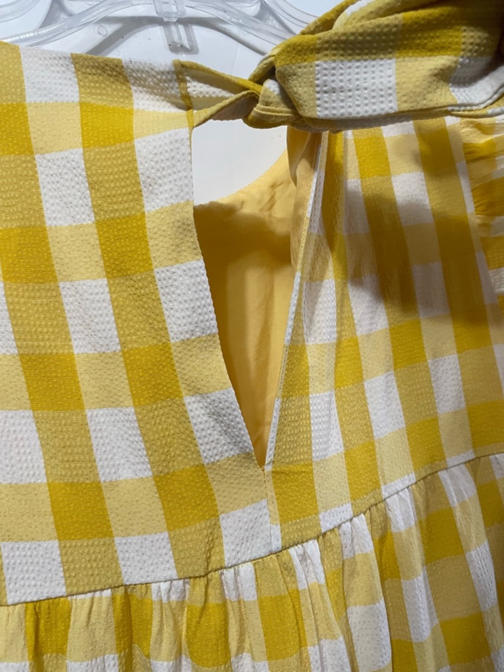English Factory Sweet gingham yellow tiered baby doll maxi dress size M - Picture 9 of 16